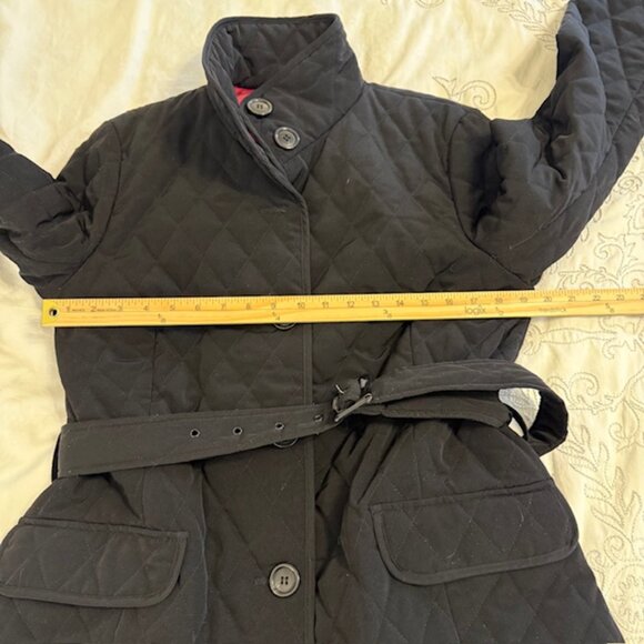 Geoffrey Beene Women's Jacket Size L Black Puffer Belted Button Winter Coat - Picture 6 of 10